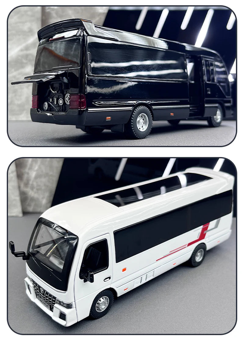 Coaster Mini Bus Diecast Model Vehicle - Sound & Light Effects Collection