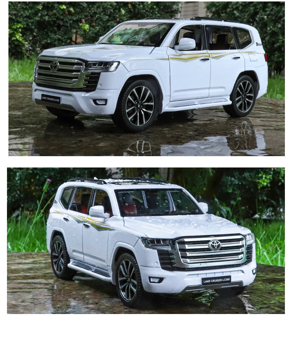 Toyota Land Cruiser LC300 Diecast Alloy SUV Model Car Pull Back Sound & Light