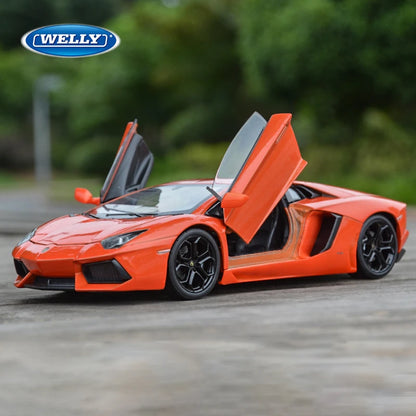 WELLY 1:24 Lamborghini Aventador LP700-4 Diecast Model Car – Alloy Metal Collectible