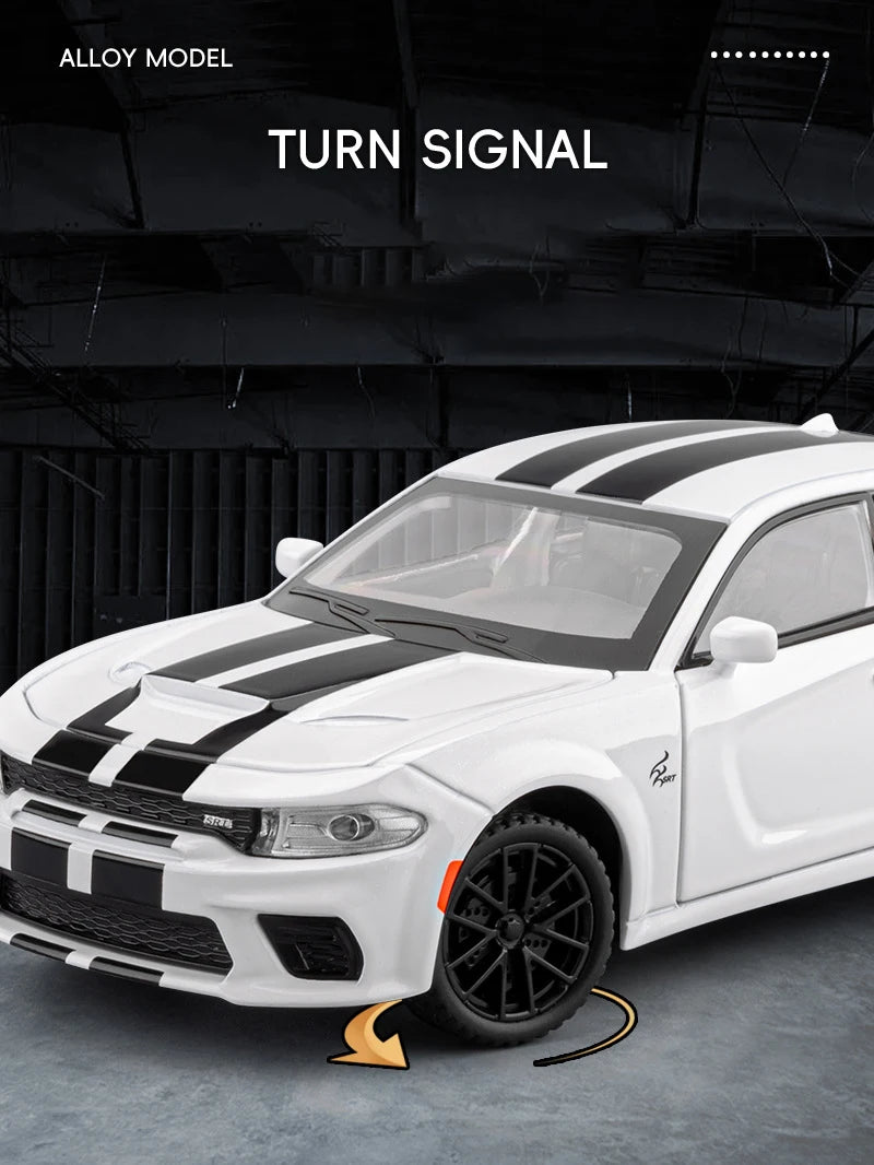 1:32 Charger SRT Hellcat Alloy Muscle Car Model with Sound, Lights, Pull-Back Action