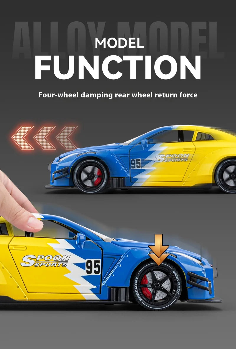 Nissan GT-R R35 Diecast Model Car with Sound & Light – 1:24 Scale