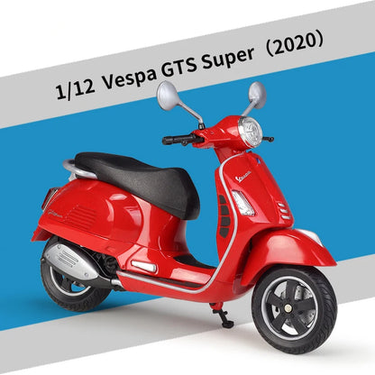 WELLY 1/12 Vespa GTS Super 2020 Die Cast Motorcycle Model Toy Vehicle Collection Autobike Off Road Autocycle Toys Car