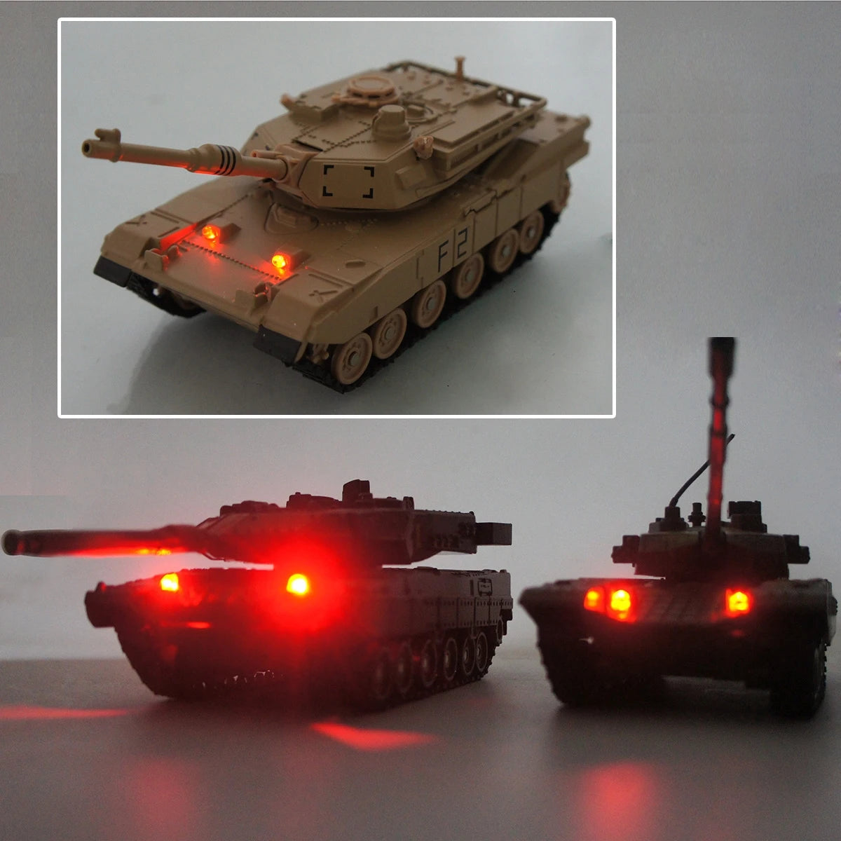Main Battle Tank Leopard 2 M1A2 Abrams Type 99 - Diecast Collectible Model - Sound & Light Edition