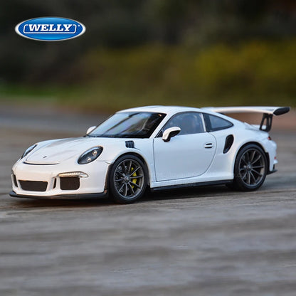 WELLY 1:24 Porsche 911 GT3 RS Blue Diecast Model Car