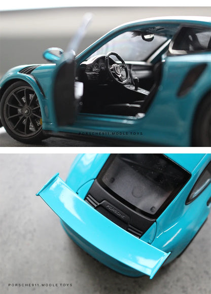 WELLY 1:24 Porsche 911 GT3 RS Blue Diecast Model Car