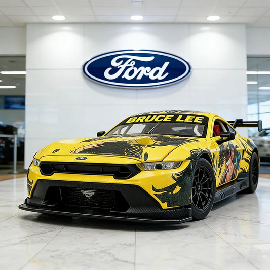 1:24 Ford Mustang GT3 Lee Die-Cast Alloy Racing Car Model with Sound, Lights &amp; Pull-Back Action