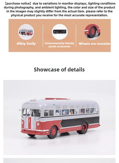 1/43 Scale Toy Car ZIS-155 Mobile Children's Cinema Russian Ufa Bus SJAVN008 Alloy Model Static Model Boy Toy Gift