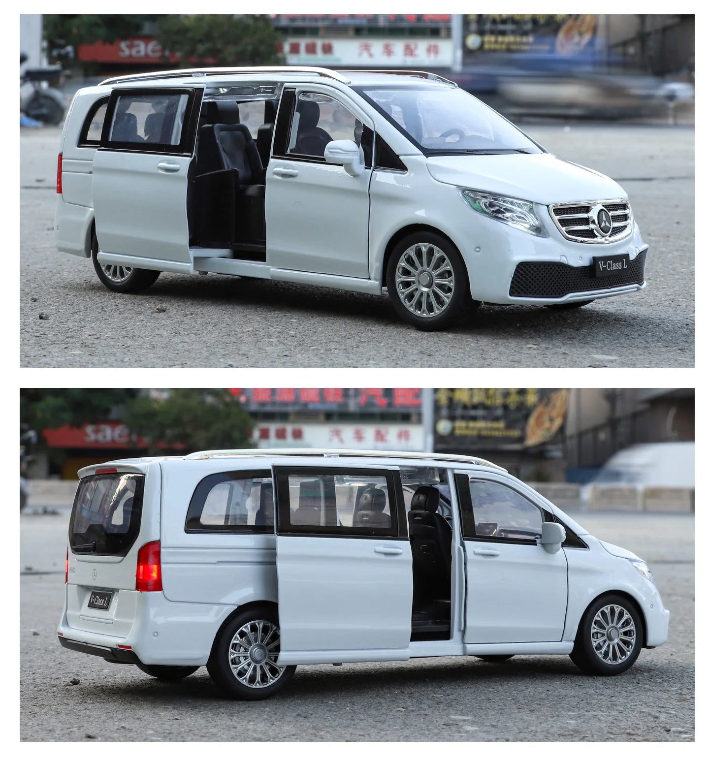 Mercedes-Benz V260 MPV Diecast Model Car with Sound, Light, Pull-Back Action – 1:24 Scale
