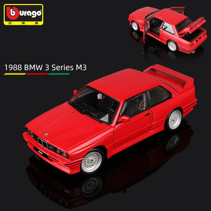 Bburago 1:24 BMW M3 E30 1988 Alloy Car Diecasts & Toy Vehicles Car Model Miniature Scale Model Car For Children