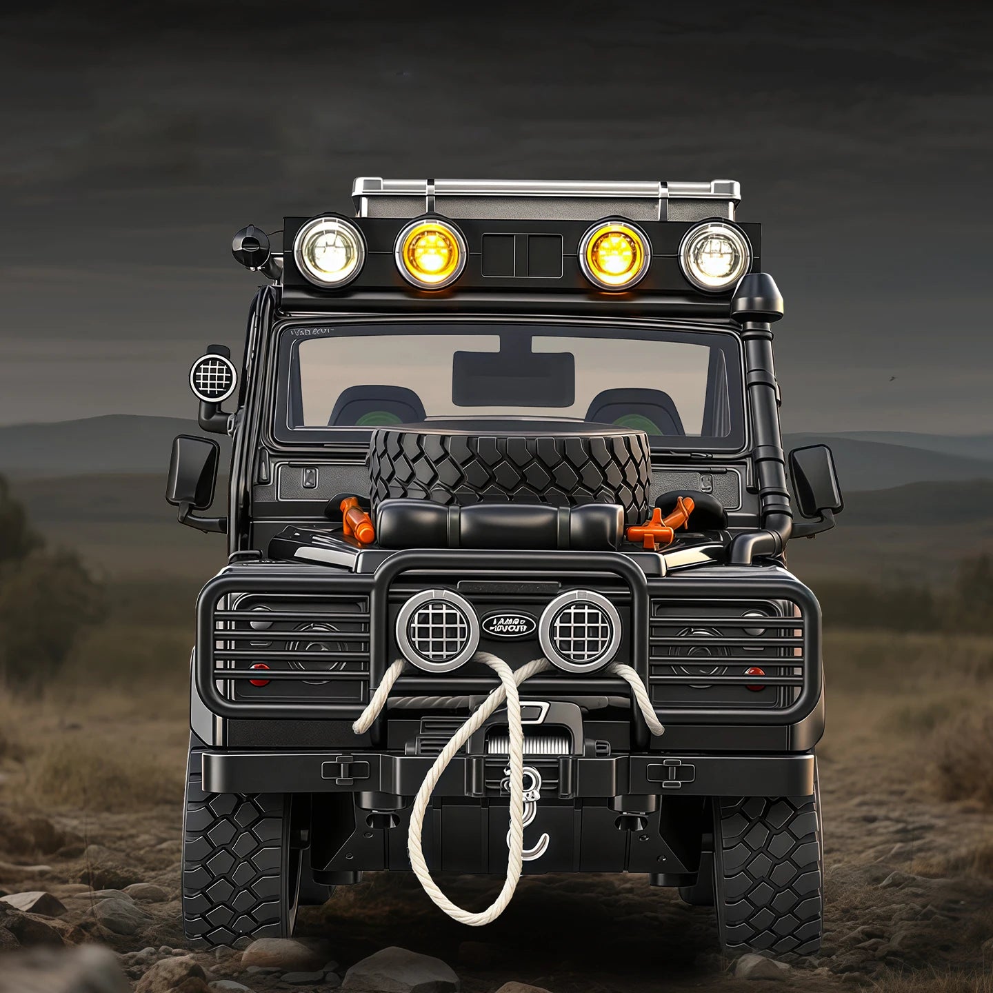 1:24 Land Rover Defender 110 SUV Diecast Model Car with Sound, Lights & Pull Back Action