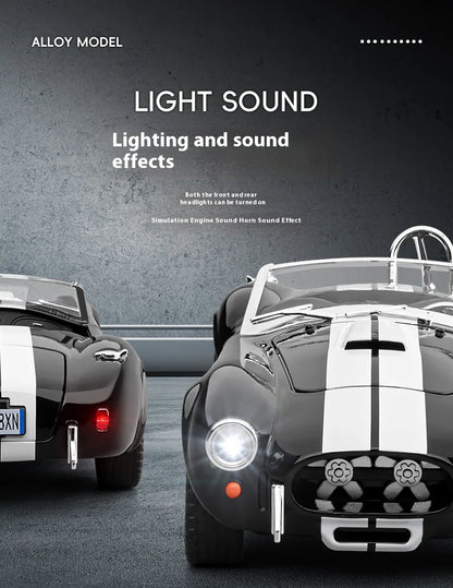 CCA 1965 Shelby Cobra Convertible Roadster 1:24 Diecast Model Car with Sound, Lights & Pull-Back Action