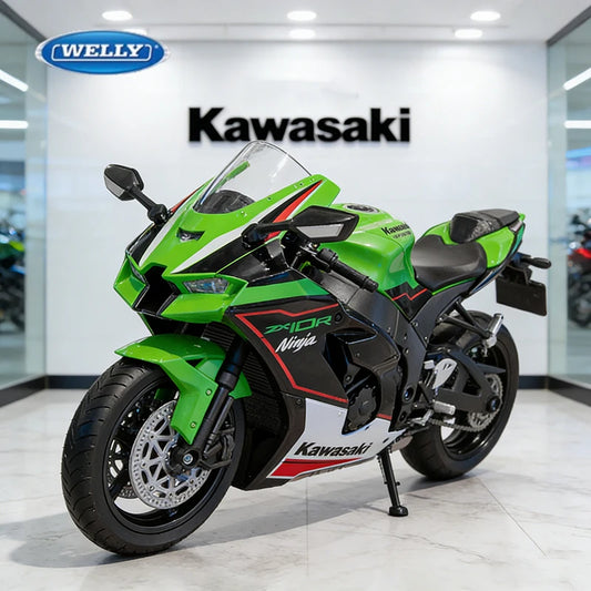 WELLY 1:12 Kawasaki Ninja ZX10R Heavy Locomoti Simulation Alloy Motorcycle Model Shock Absorbers Collection Toy Car Gift