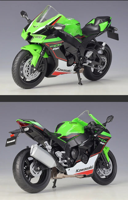 WELLY 1:12 Kawasaki Ninja ZX10R Heavy Locomoti Simulation Alloy Motorcycle Model Shock Absorbers Collection Toy Car Gift
