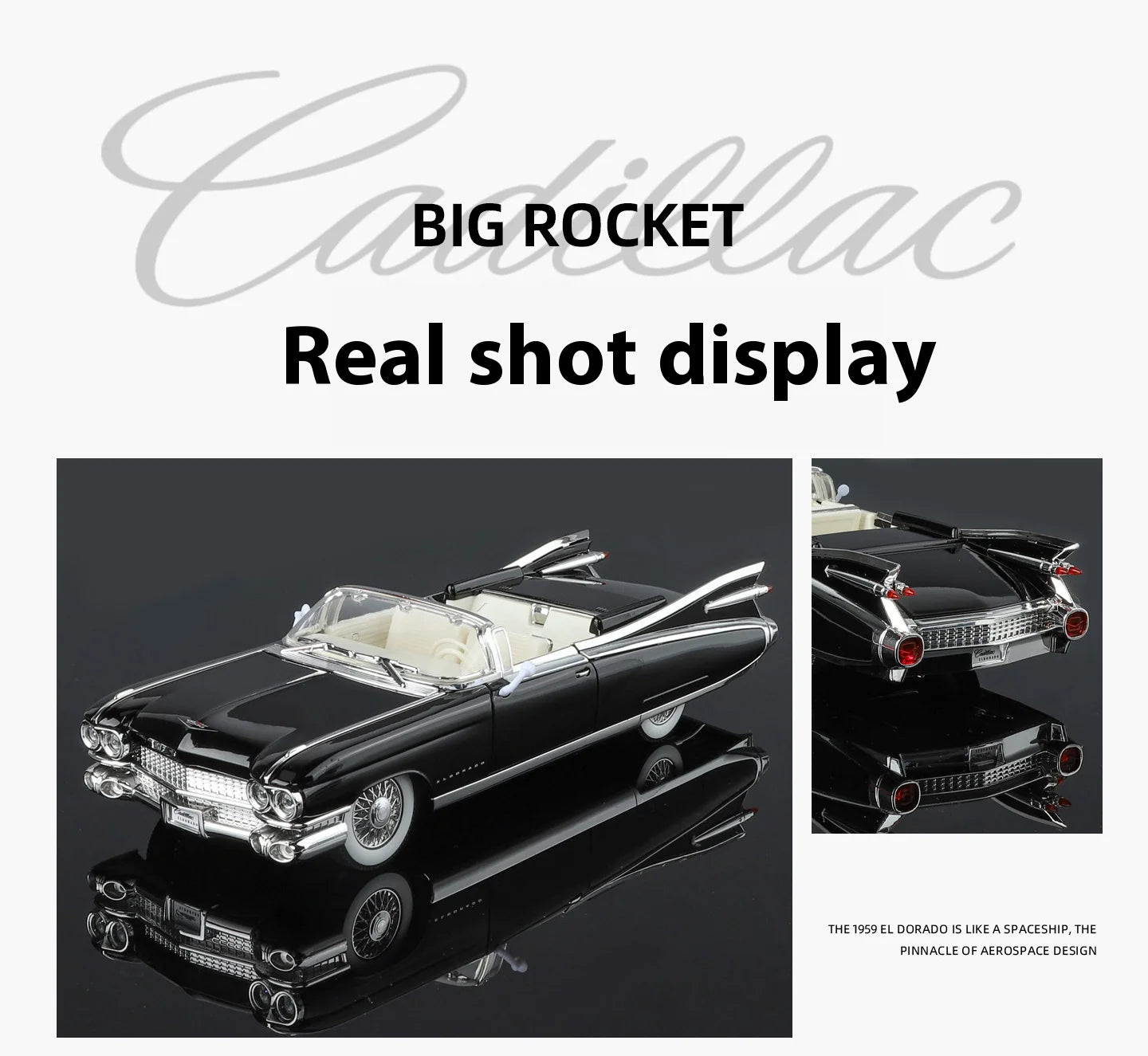 1:24 Retro Luxury Convertible Sports Car Diecast Model