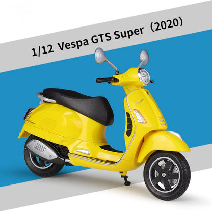 WELLY 1/12 Vespa GTS Super 2020 Die Cast Motorcycle Model Toy Vehicle Collection Autobike Off Road Autocycle Toys Car