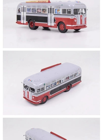 1/43 Scale Toy Car ZIS-155 Mobile Children's Cinema Russian Ufa Bus SJAVN008 Alloy Model Static Model Boy Toy Gift