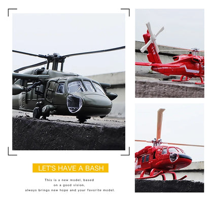 Sikorsky  UH-60 Black Hawk Helicopter Diecast Collectible Model Sound & Light Effects
