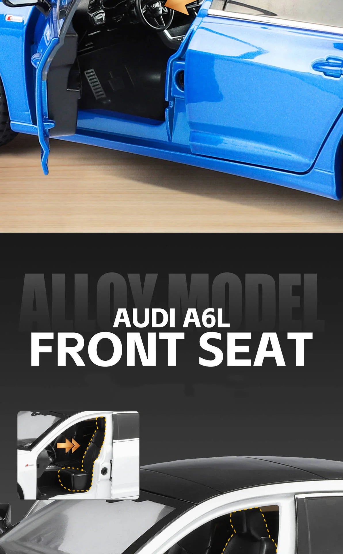 AUDI A6 Alloy Diecast Model Car - Sound and Light Collection Edition – 1:24 Scale