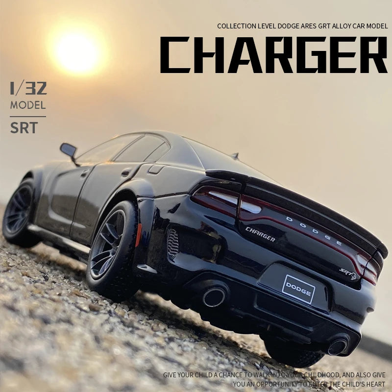 1:32 Charger SRT Hellcat Alloy Muscle Car Model with Sound, Lights, Pull-Back Action
