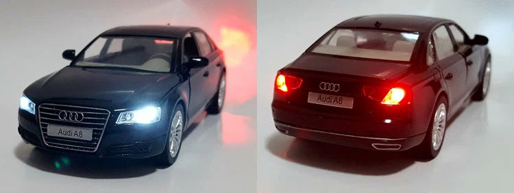 Audi A8 Luxury Sedan Diecast Model Car with Sound & Light – 1:32 Scale
