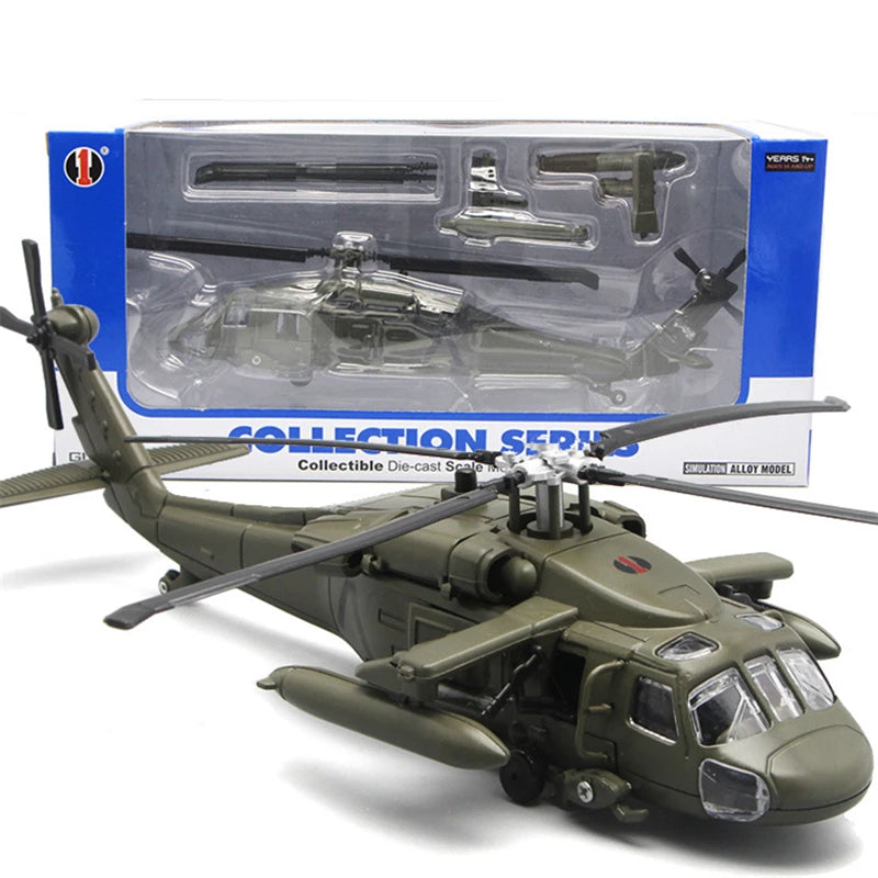 Sikorsky  UH-60 Black Hawk Helicopter Diecast Collectible Model Sound & Light Effects
