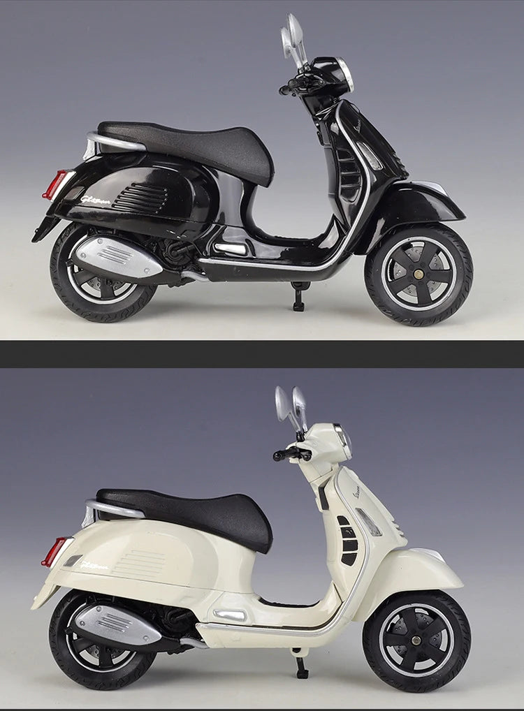 WELLY 1/12 Vespa GTS Super 2020 Die Cast Motorcycle Model Toy Vehicle Collection Autobike Off Road Autocycle Toys Car