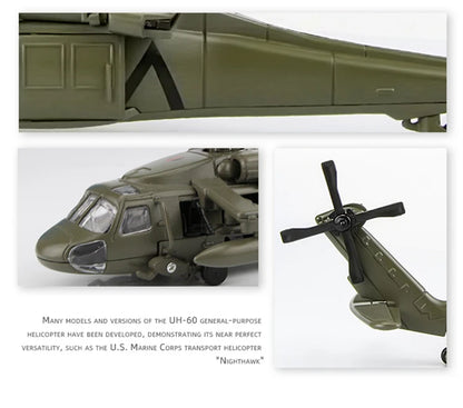 Sikorsky  UH-60 Black Hawk Helicopter Diecast Collectible Model Sound & Light Effects