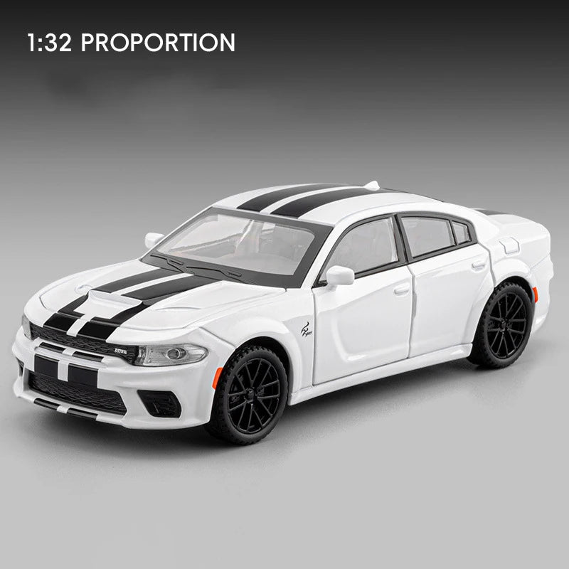 1:32 Charger SRT Hellcat Alloy Muscle Car Model with Sound, Lights, Pull-Back Action