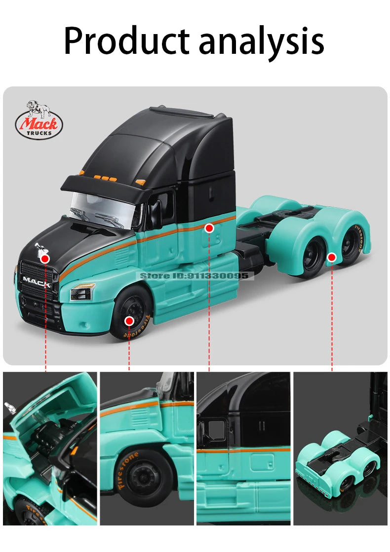 Maisto 1:64 Mercedes-Benz MACK Anthem International Trailer model simulation car model alloy car toy male collection gift