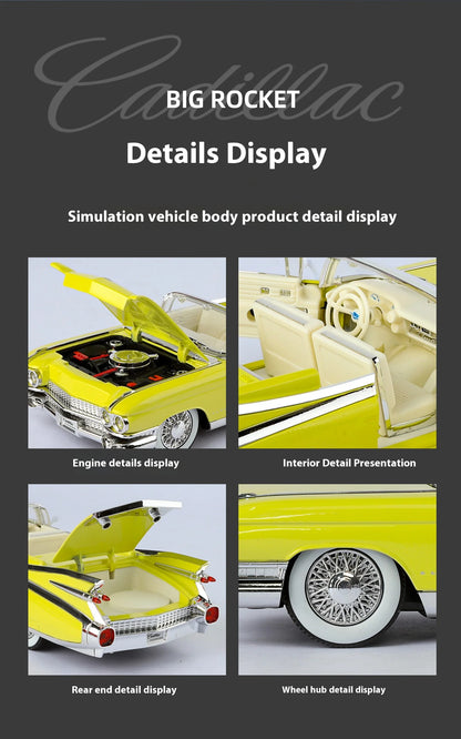 1:24 Retro Luxury Convertible Sports Car Diecast Model