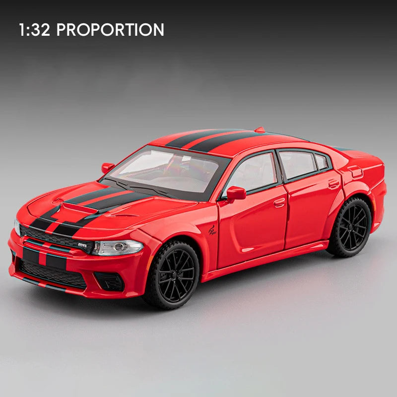 1:32 Charger SRT Hellcat Alloy Muscle Car Model with Sound, Lights, Pull-Back Action