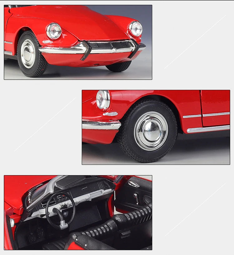 WELLY 1:24 Citroen DS19 Cabriolet Alloy Car Diecasts & Toy Vehicles Car Model Miniature Scale Model Car Toy For Children