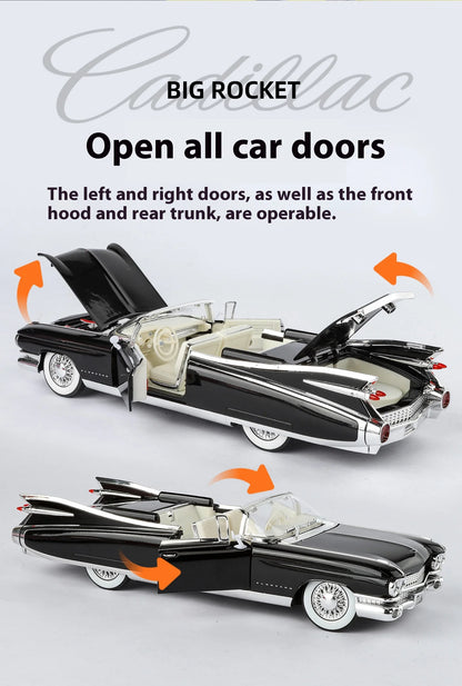 1:24 Retro Luxury Convertible Sports Car Diecast Model