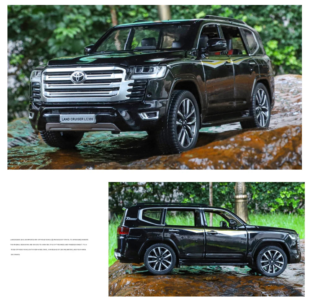 Toyota Land Cruiser LC300 Diecast Alloy SUV Model Car Pull Back Sound & Light