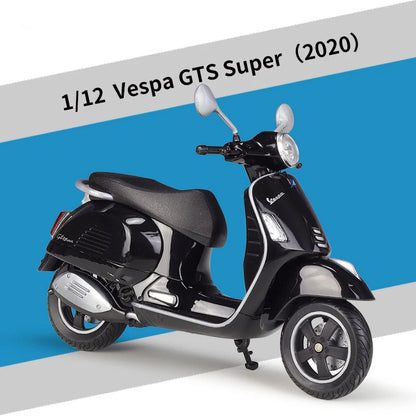 WELLY 1/12 Vespa GTS Super 2020 Die Cast Motorcycle Model Toy Vehicle Collection Autobike Off Road Autocycle Toys Car