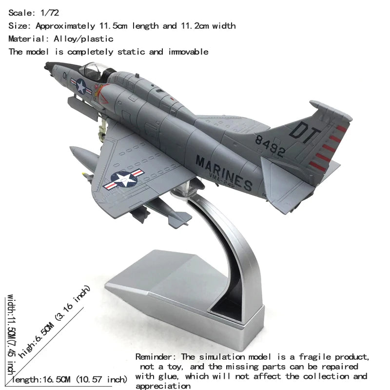 JASON TUTU 1/72 Scale US Marine Corps A-4 Skyhawk Fighter Diecast Metal Finished Aircraft Model Skyhawk A-4 Drop shipping