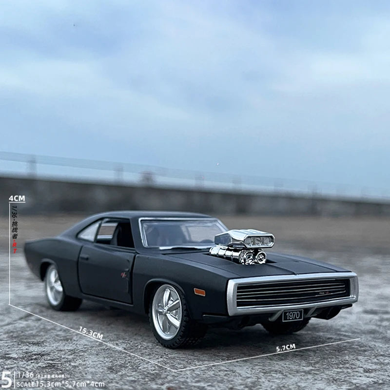 1970 Dodge Charger R/T Diecast Model Car – 1:32 Scale with Sound, Light & Pull-Back Action
