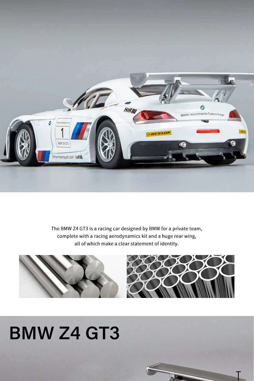 BMW Z4 GT3 M4 BMW M6 Racing Diecast Model Car (1:24 Scale)
