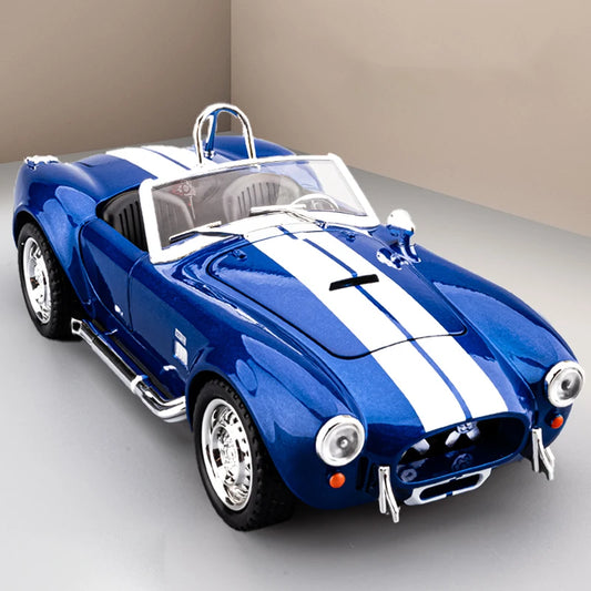 CCA 1965 Shelby Cobra Convertible Roadster 1:24 Diecast Model Car with Sound, Lights & Pull-Back Action