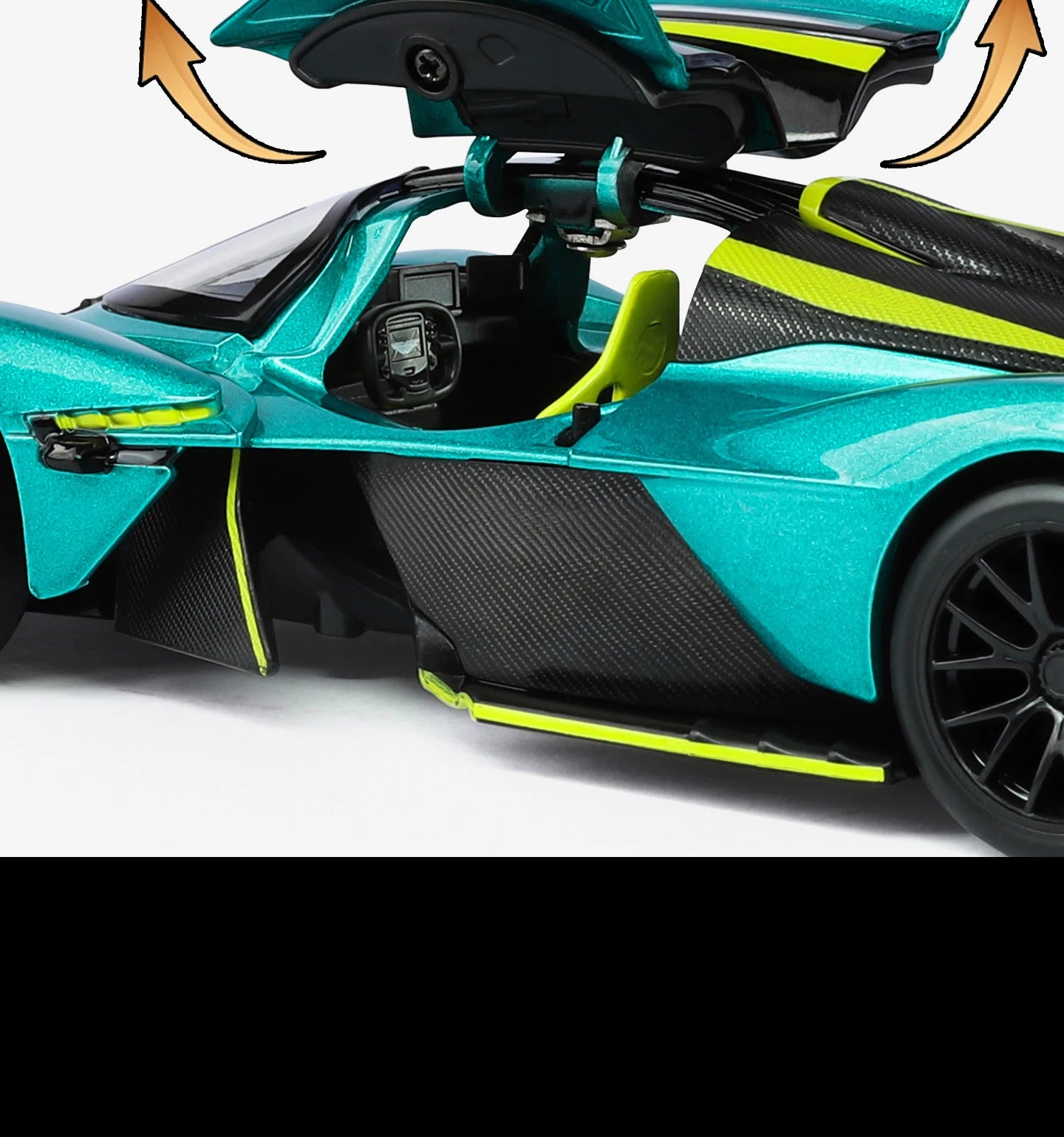 Aston Martin Valkyrie Supercar Diecast Model – Sound, Light and Pull Back Collectible Edition