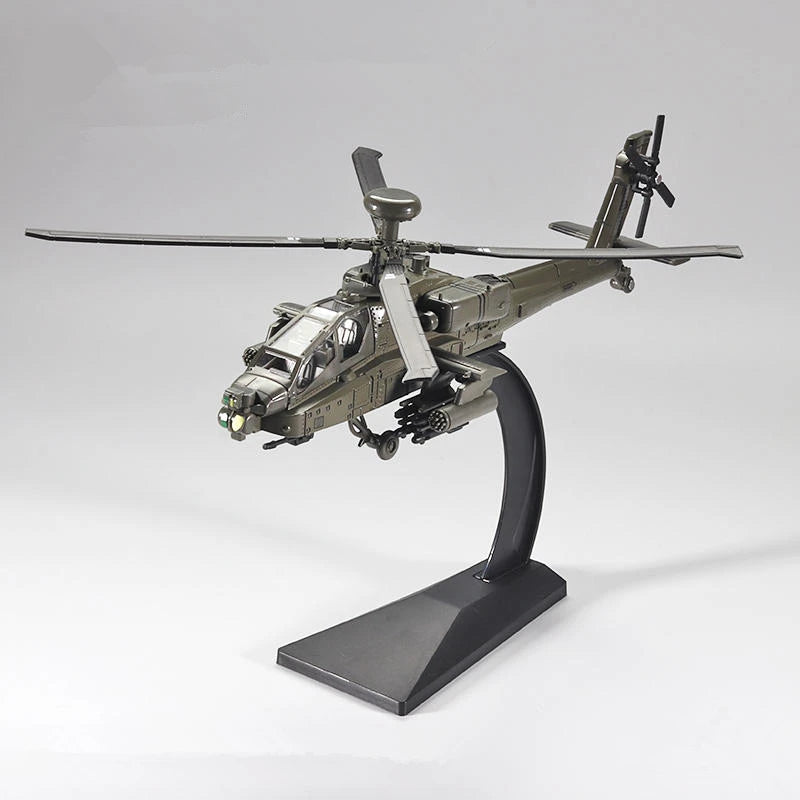 AH-64 Apache Gunship Helicopter Diecast Collectible Model Sound & Light Effects