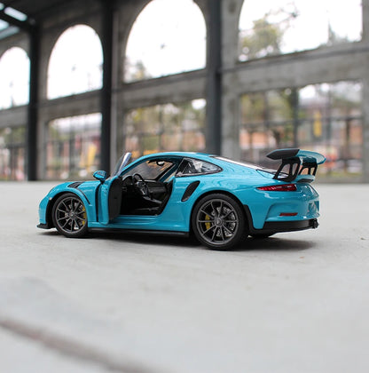 WELLY 1:24 Porsche 911 GT3 RS Blue Diecast Model Car