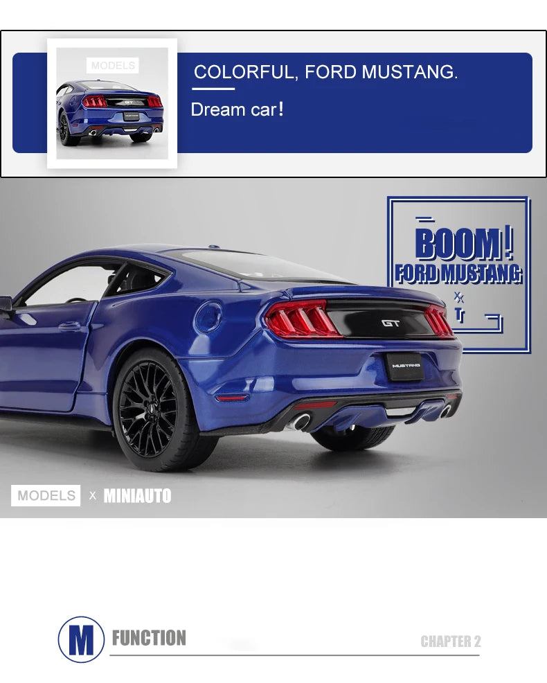 WELLY 1:24 Ford Mustang GT 2015 Alloy Car Model Diecast Toy Vehicle High Simitation Cars Toys For Children Kids Gifts