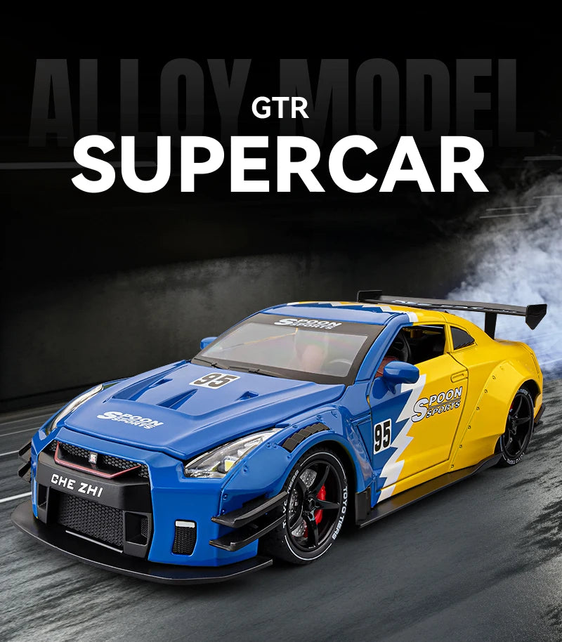 Nissan GT-R R35 Diecast Model Car with Sound & Light – 1:24 Scale
