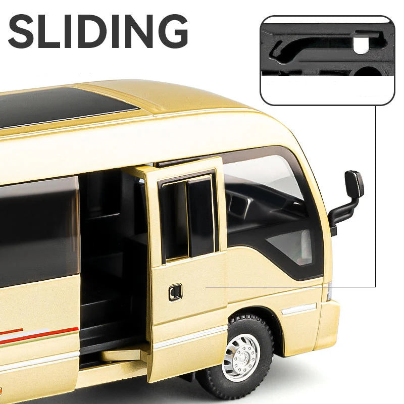 Coaster Mini Bus Diecast Model Vehicle - Sound & Light Effects Collection