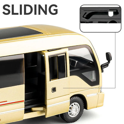 Coaster Mini Bus Diecast Model Vehicle - Sound & Light Effects Collection