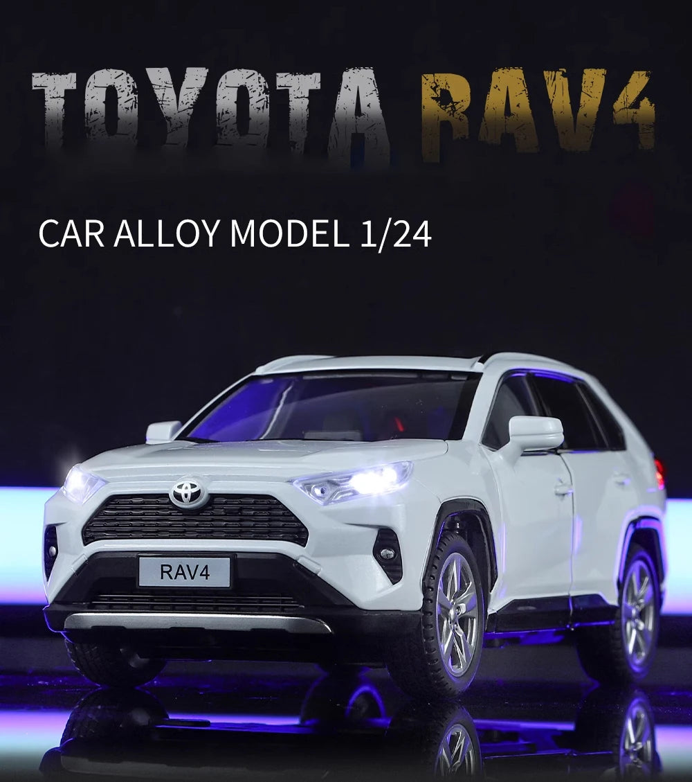 Toyota RAV4 1:24 Diecast Alloy SUV Model Car with Sound & Light