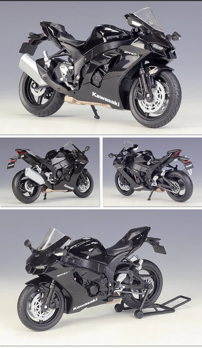 WELLY 1:12 Kawasaki Ninja ZX10R Heavy Locomoti Simulation Alloy Motorcycle Model Shock Absorbers Collection Toy Car Gift