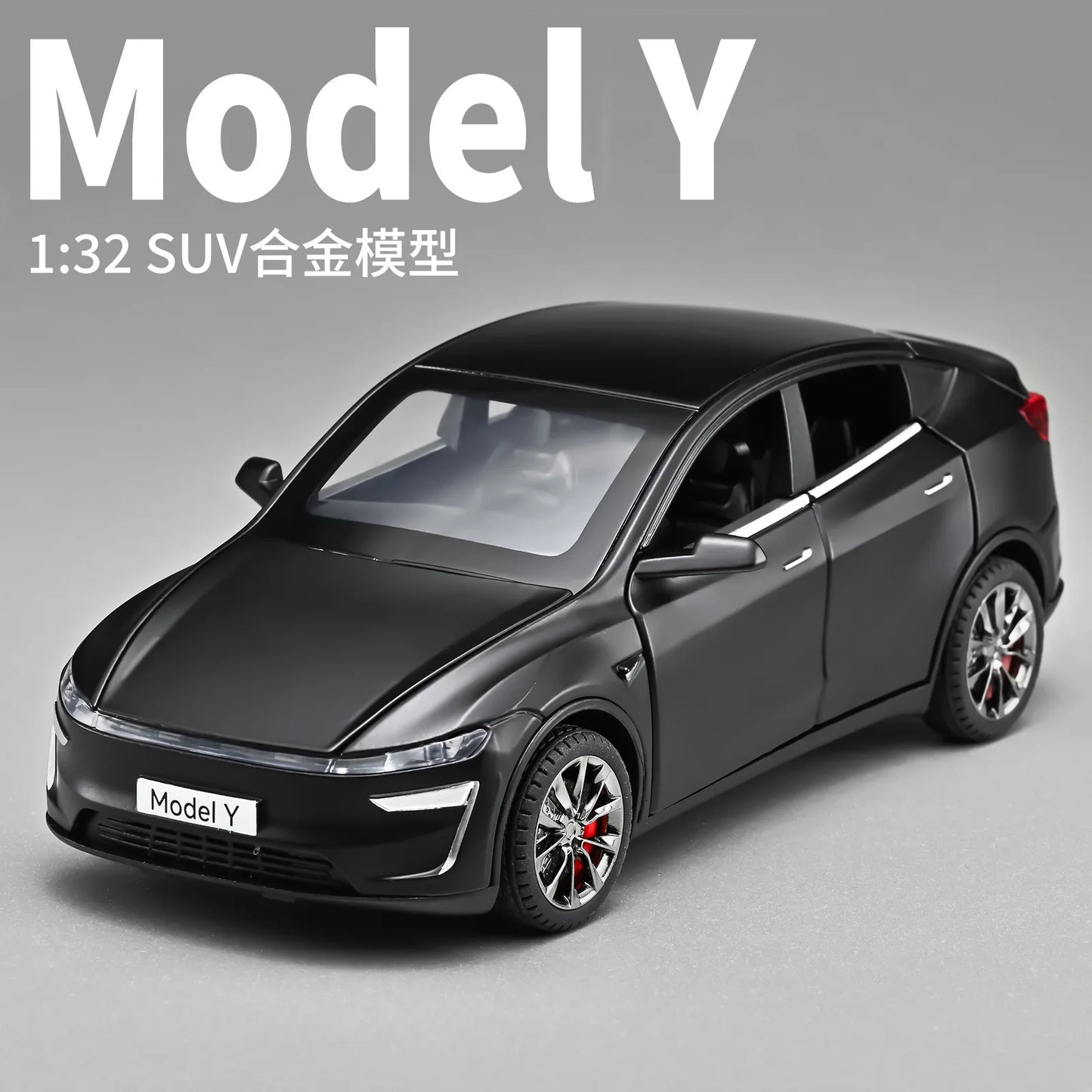 Tesla Model Y 1:32 Diecast Alloy Car with Sound, Light &amp; Pull-Back Action