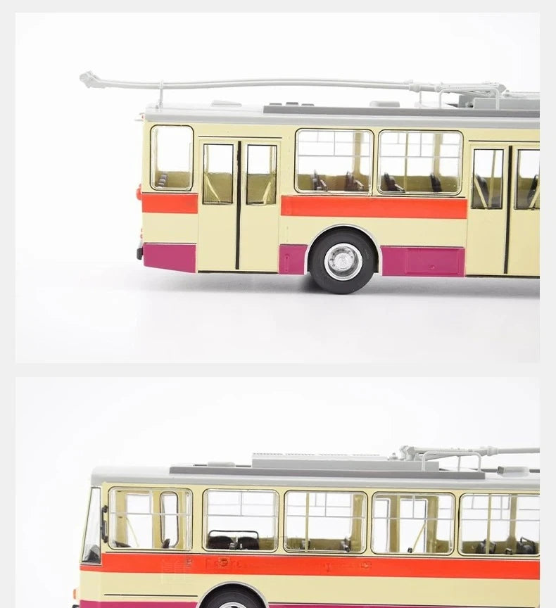 SKODA-14TR Dual-axle Trolleybus Vintage-style Bus 103663 Collectible Static Model